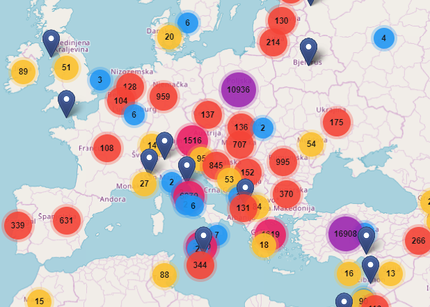 prikaz karte Europe